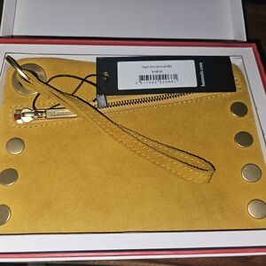 Hammitt Yellow Clutch with Gold Accents